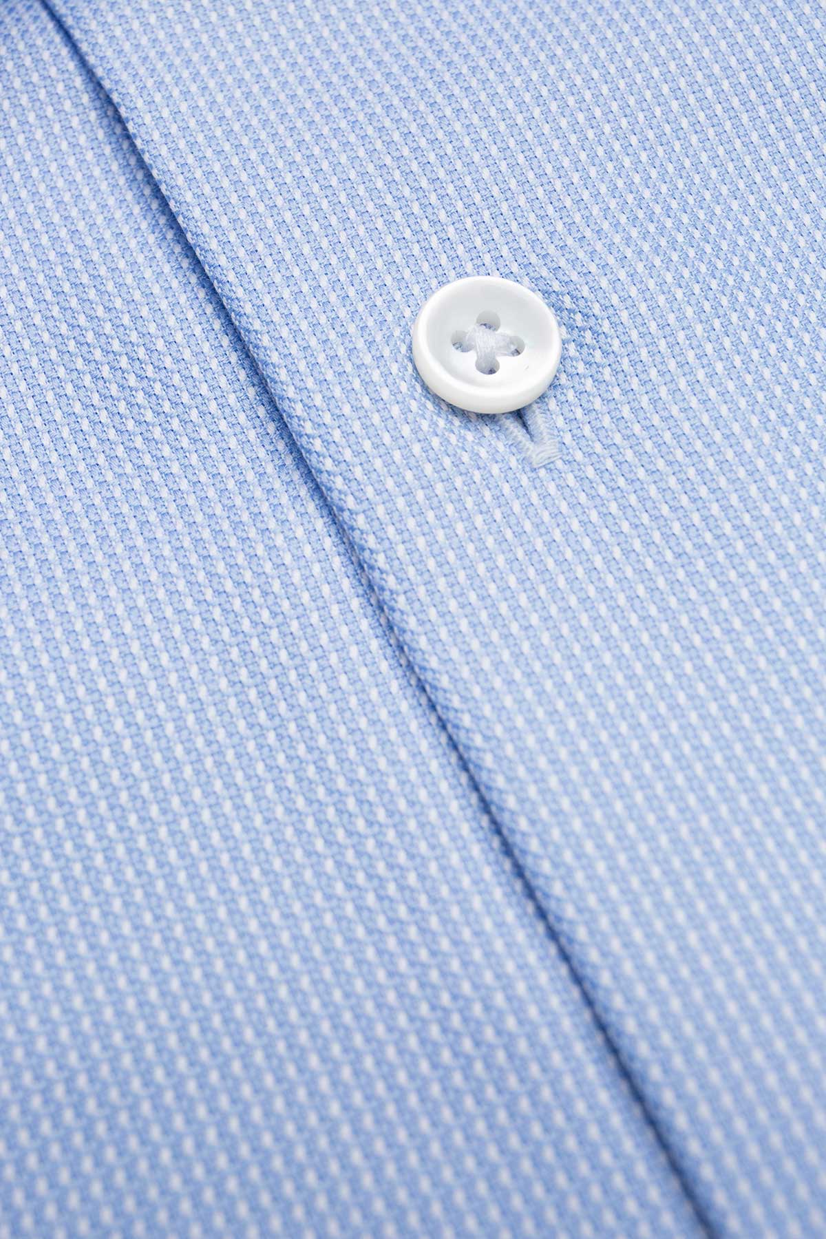 Abba 80s Blue Dobby Shirt - Image 4