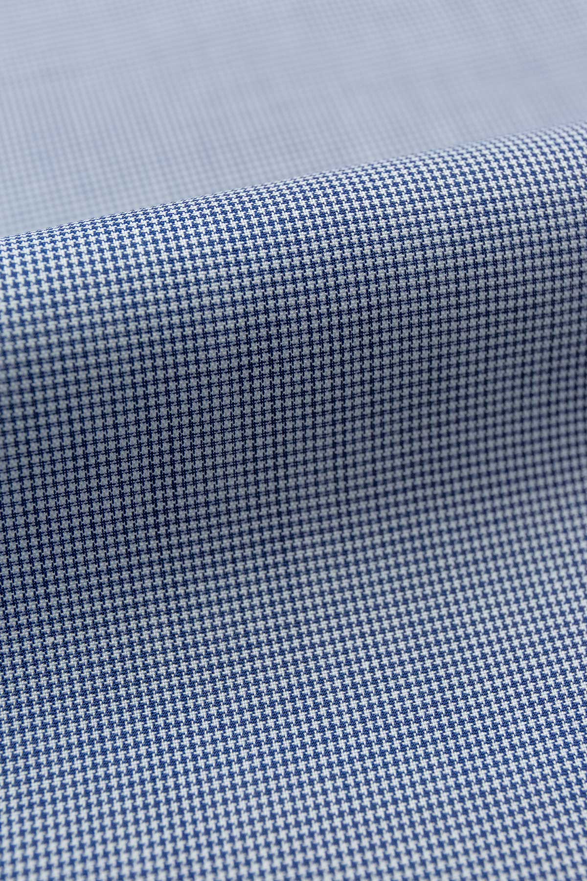 Avant 120s Ink Blue Mini Houndstooth Fabric - Image 3