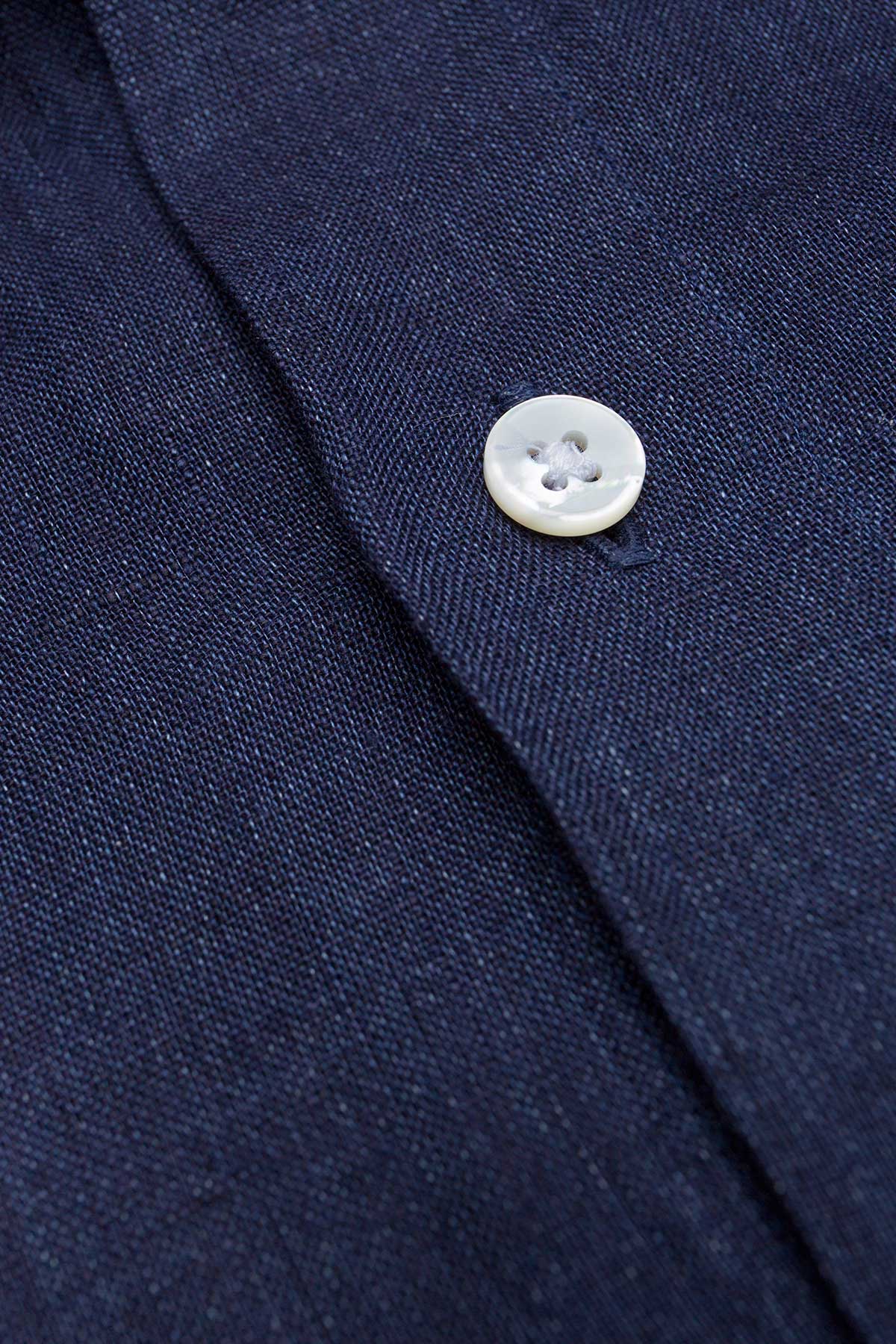 Dhillon Denim Blue Linen Shirt - Image 4