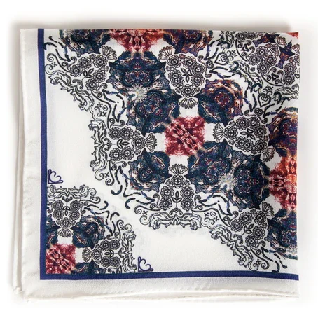 Fan Flower Silk Pocket Square - Image 3