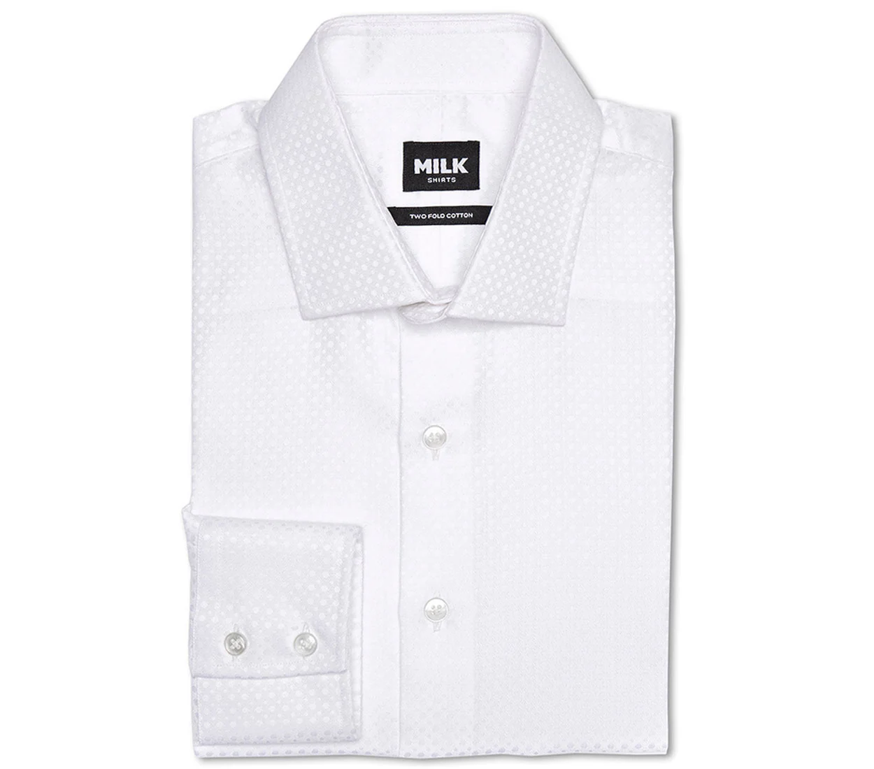 Octance 120s White Patterned Jacquard Shirt - Image 4