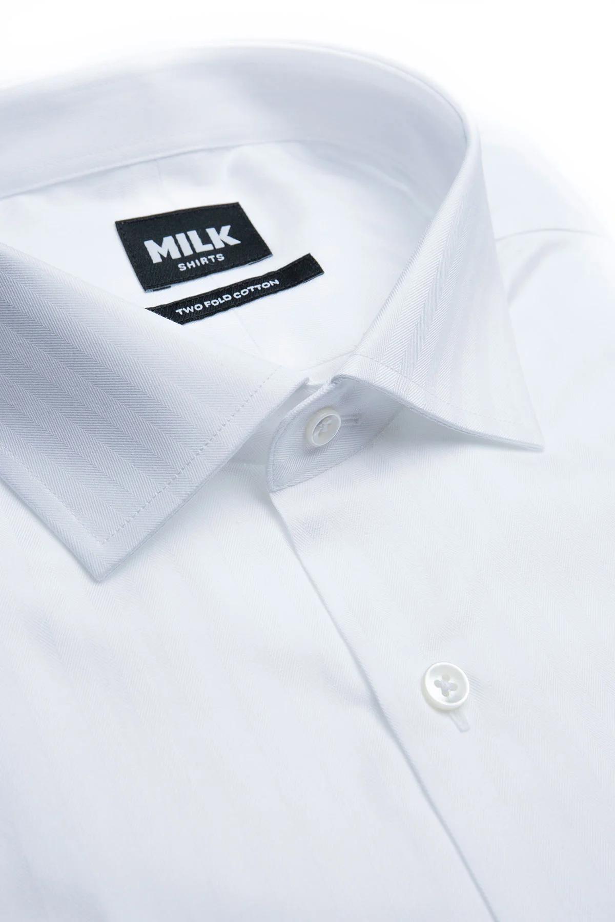 Olay 90s White Herringbone Shirt - Image 3