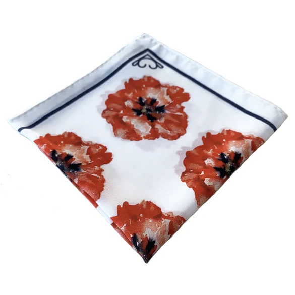 Poppies Silk Pocket Square - Image 4