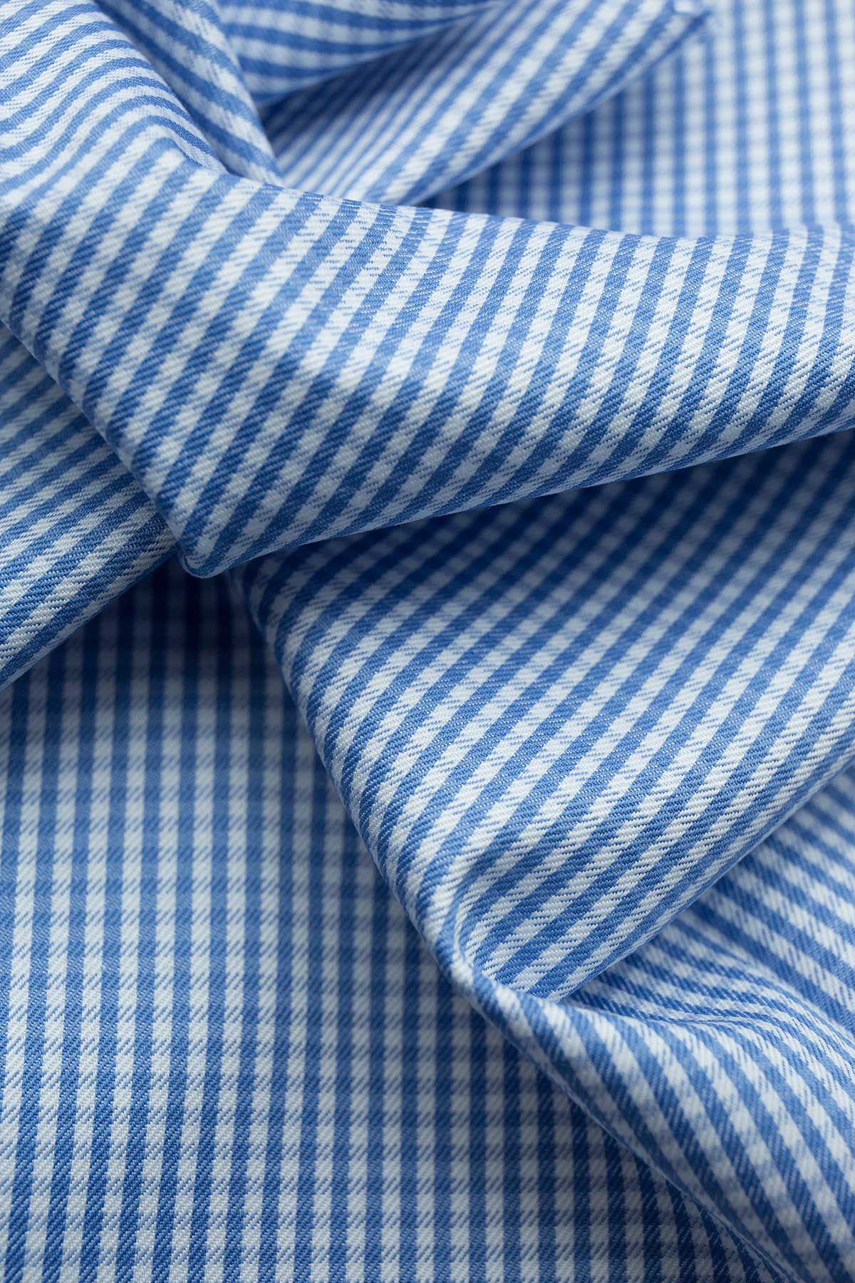 Roxas 100s Blue Gingham Shirt - Image 6