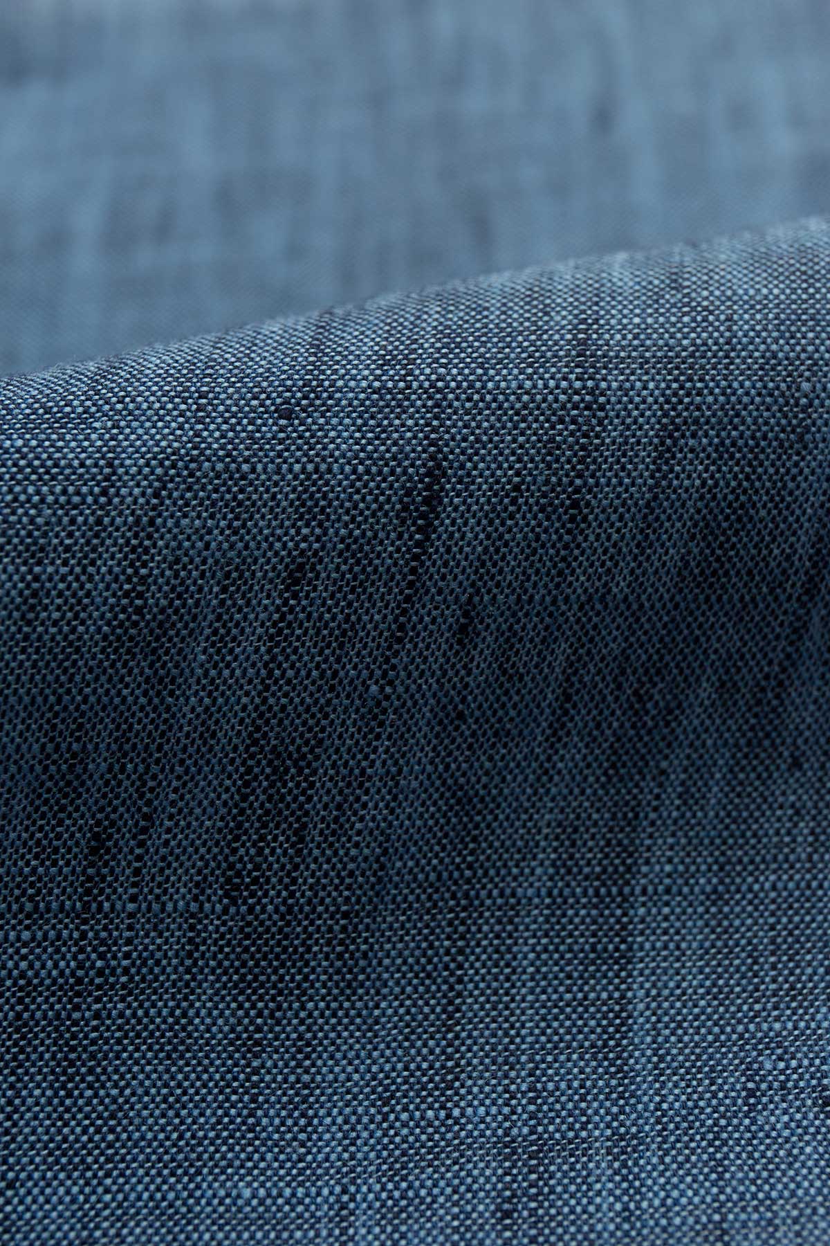 Smoke Blue Linen Fabric - Image 3