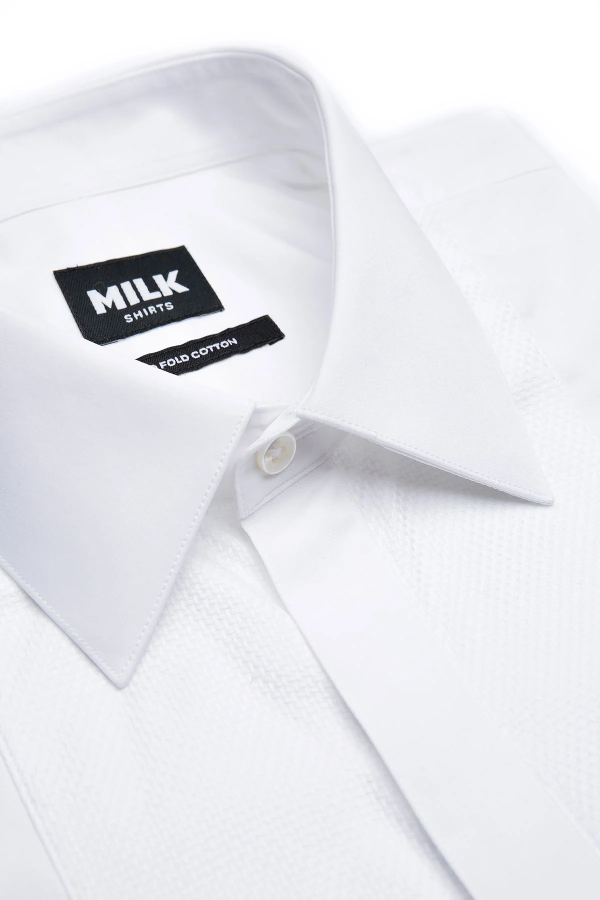 Tuxedo Dove 140s White Poplin Shirt - Image 3