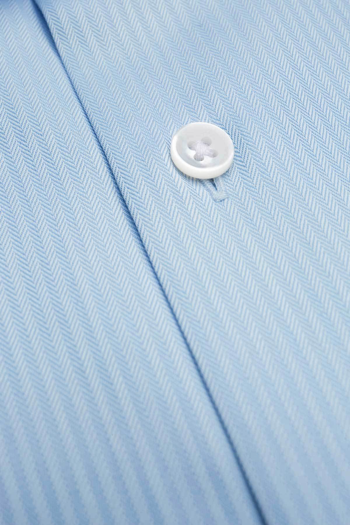 Zebra 80s Blue Herringbone Shirt - Image 4