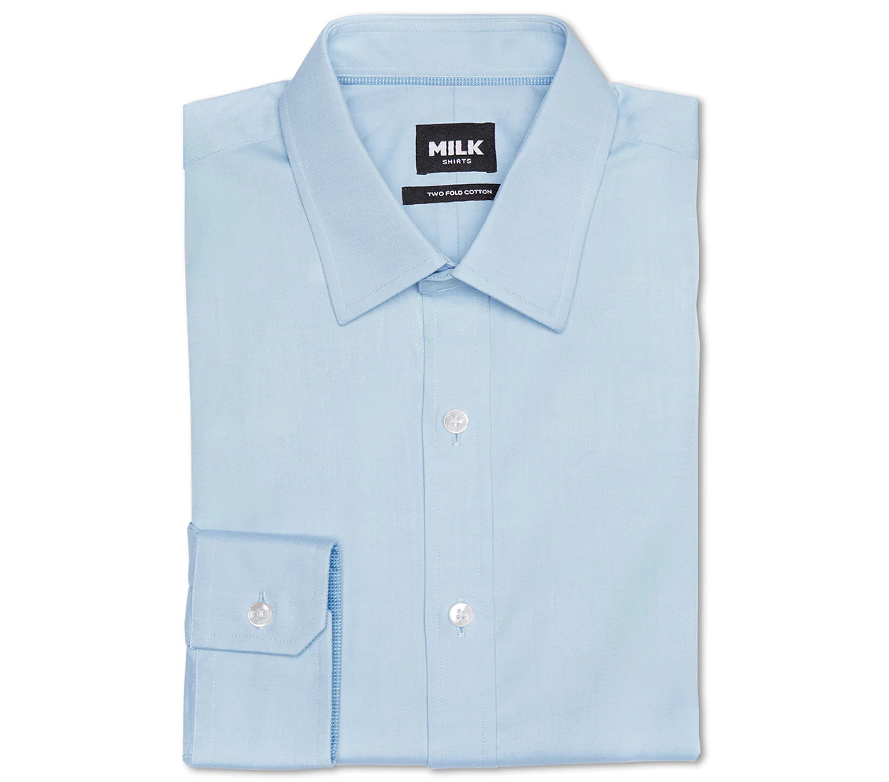 Zeus 80's Light Blue Pinpoint with contrast Shirt - Image 3