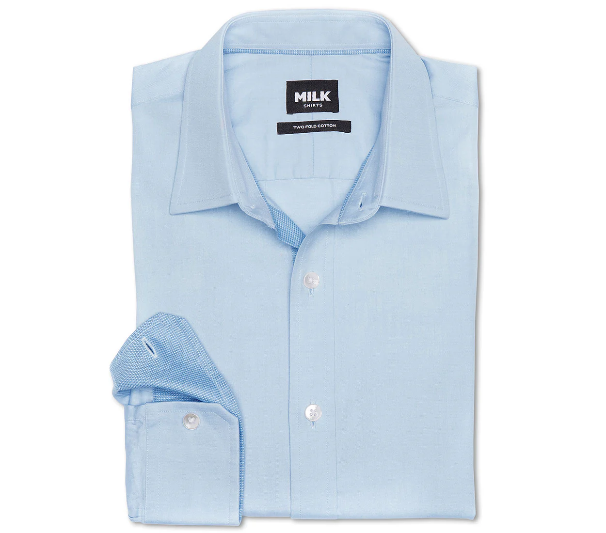 Zeus 80's Light Blue Pinpoint with contrast Shirt - Image 5