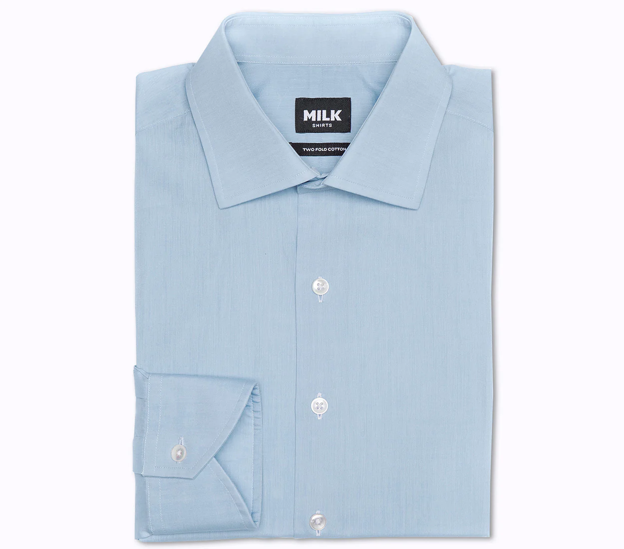 Zubin 100s Blue Poplin Shirt - Image 3
