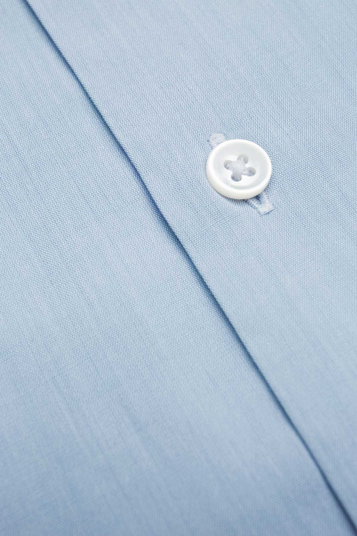Zubin 100s Blue Poplin Shirt - Image 4